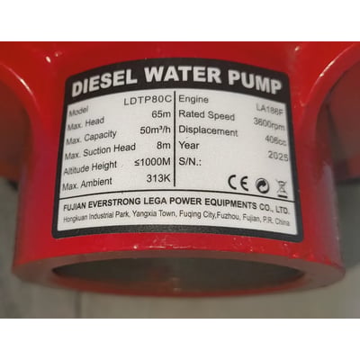 Launtop LDTP80C 3" 65m 50cu Cast Iron Diesel Pump